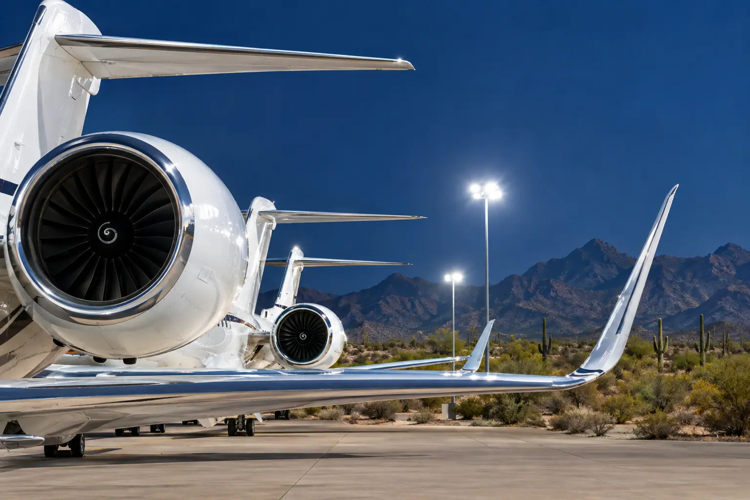 Business jets on the ramp