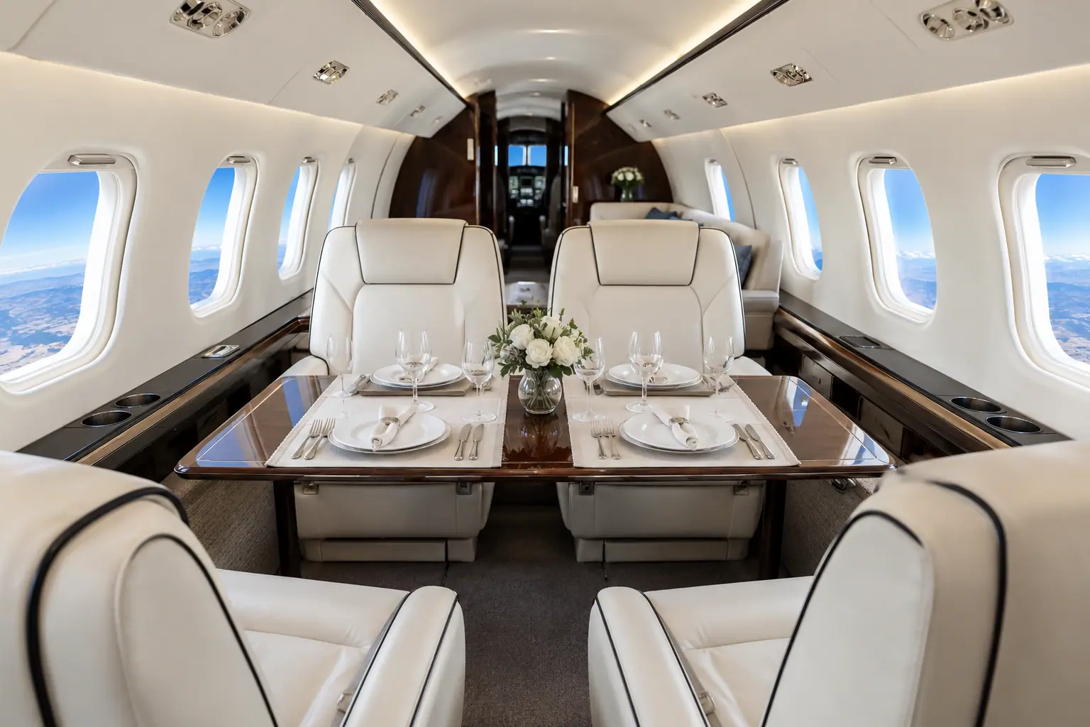 Private jet cabin